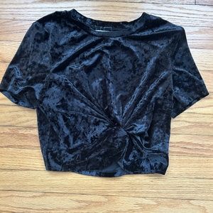 Honey Bunch Crushed Velvet Velour Gathered Front Tee